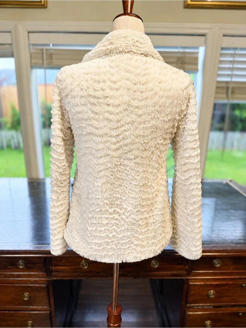 Patagonia Cream Textured Fleece Teddy Jacket Cozy Gorpcore | Size XS
